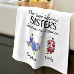 Custom Long Distance Kitchen Towel - Personalized Best Friend Birthday Gifts For Sisters, BFF, Best Friends - Partners In Fun