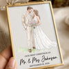 Custom Photo First Christmas Frame Ornament - Personalized Anniversary Christmas Wedding Gifts For Husband And Wife, Him And Her - Newlywed Christmas Joy