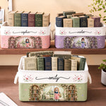 Custom Storage Basket - Personalized Bookish Gifts For Book Lovers, Bookworms, Readers - Happiness Is A Room Full Of Books