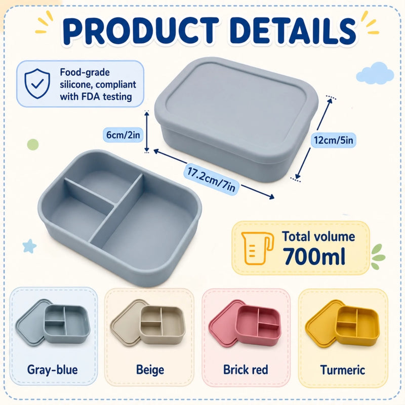 Custom Kids Silicone Lunch Box - Personalized Back To School Gifts For Kids - Back With Style