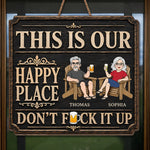 Custom Wood Sign - Personalized Summer Vacation And Travel Gifts Husband And Wife, Him And Her - Home Starts With Together