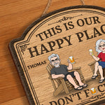 Custom Wood Sign - Personalized Summer Vacation And Travel Gifts For Husband And Wife, Him And Her - Our Happy Spot