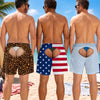 Custom Funny Patriotic Men Swim Trunks - Personalized Birthday Gifts For Husband, Son, Grandson, Brother, Grandpa, Dad, Yourself - Worth A Second Look