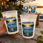 Custom Lake House Party Cups - Personalized Summer Vacation And Travel Gifts For Mom, Dad, Brother, Sister - Lake Days Forever