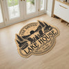Custom Lake House Shaped Doormat - Personalized Summer Vacation And Travel Gifts For Mom, Dad, Brother, Sister - Peace Found Here