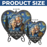 Custom Photo Heart Shaped Stone With Stand - Personalized Anniversary Wedding Gifts For Husband And Wife, Him And Her - Our Love, A Timeless Masterpiece