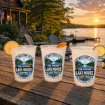Custom Lake House Party Cups - Personalized Summer Vacation And Travel Gifts For Mom, Dad, Brother, Sister - Life Feels Better Here