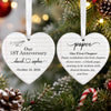Custom First Christmas Heart Shape Ceramic Ornament - Personalized Anniversary Christmas Wedding Gifts For Husband And Wife, Him And Her - A Year Of Endless Love