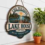 Custom Lake House Wood Sign - Personalized Summer Vacation And Travel Gifts For Mom, Dad, Brother, Sister - Home Is Where The Lake Is