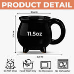 Custom 12oz Ceramic Cauldron Coffee Mug - Personalized Halloween Witchy Gifts For Daughter, Granddaughter - Little Witch Magic
