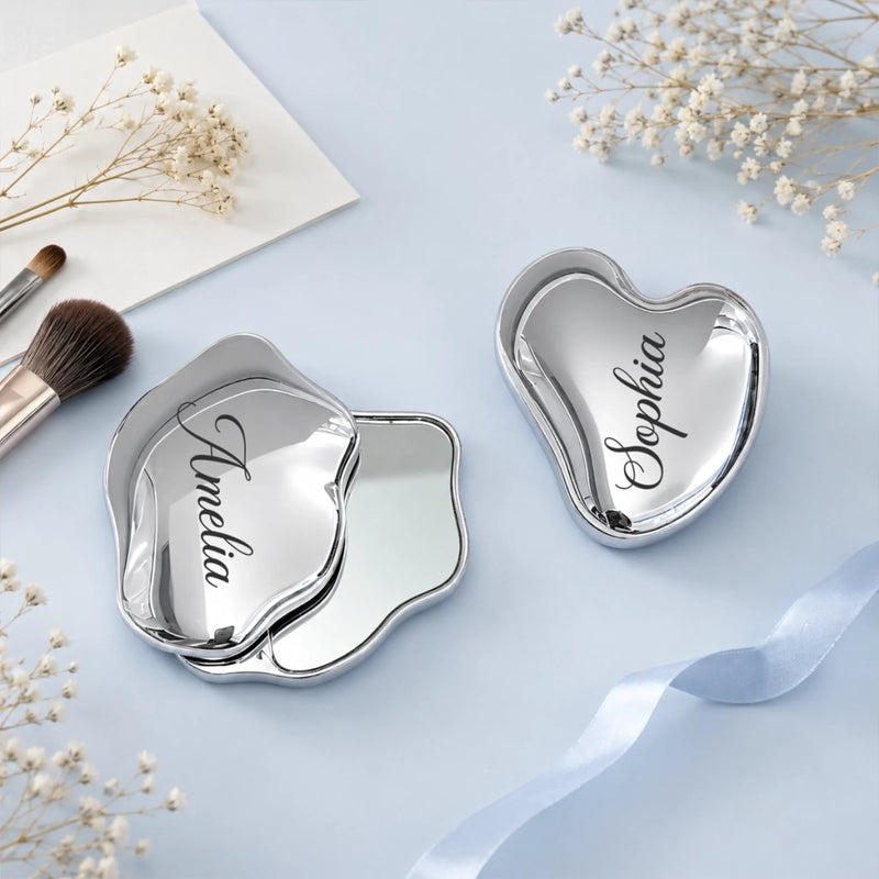 Custom Engraved Compact Mirror - Personalized Bridesmaid Proposal Wedding Gifts For Bridesmaid, Bridal Party - Always Look Your Best Self