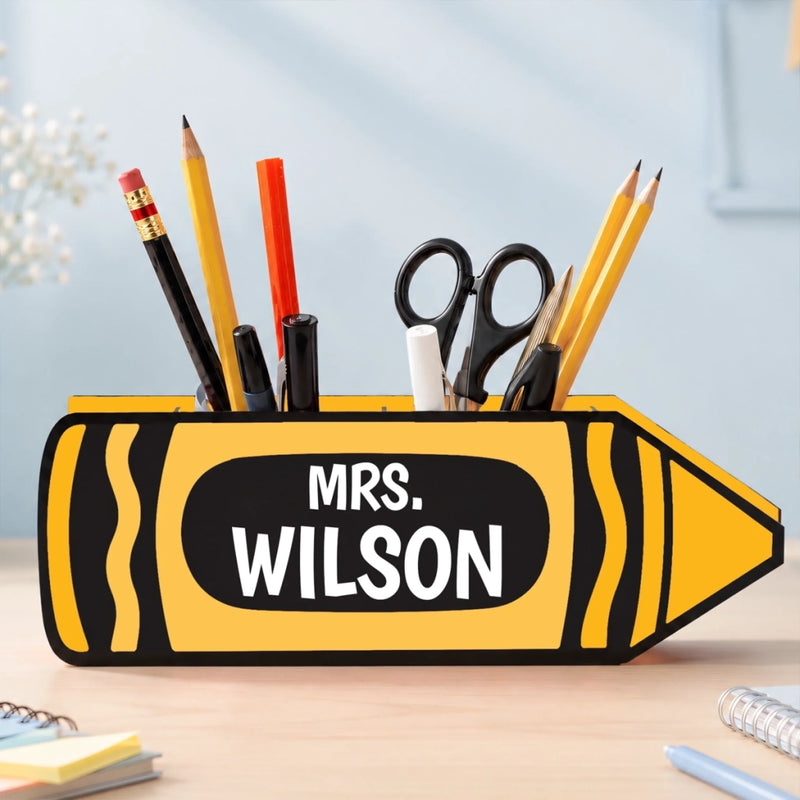 Custom Wooden Pencil Holder - Personalized Teacher Appreciation, Back To School Gifts For Teachers - Making Learning Fun Together