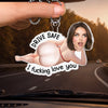 Custom Photo Squishy Acrylic Car Ornament - Personalized Anniversary Wedding Gifts For Husband And Wife, Him And Her - Eyes Off, Maybe