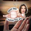 Custom Photo Squishy Acrylic Car Ornament - Personalized Anniversary Wedding Gifts For Husband And Wife, Him And Her - Eyes Off, Maybe