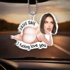 Custom Photo Squishy Acrylic Car Ornament - Personalized Anniversary Wedding Gifts For Husband And Wife, Him And Her - Eyes Off, Maybe