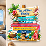 Custom Cruise Ship Door Magnet - Personalized Summer Vacation And Travel Gifts For Mom, Dad, Brother, Sister - Sailing Through Life Together