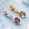 Custom Photo Tie Clip - Personalized Wedding Gifts For Dad, Grandpa, Groom, Groomsmen - Walking Down The Aisle Together