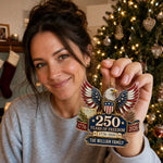 Custom Acrylic Ornament - Personalized America 250th Anniversary Christmas Gifts For Mom, Dad, Brother, Sister - Land Of The Free