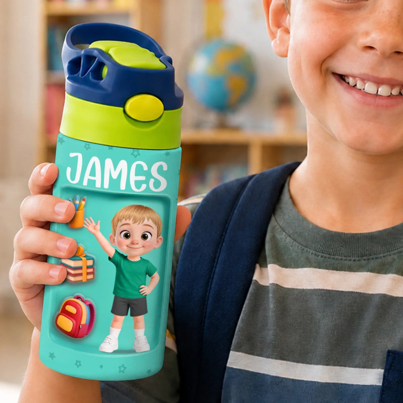 Custom Kids Backpack & Water Bottle Set - Personalized Back To School Gifts For Kids - Ready For What’s Next