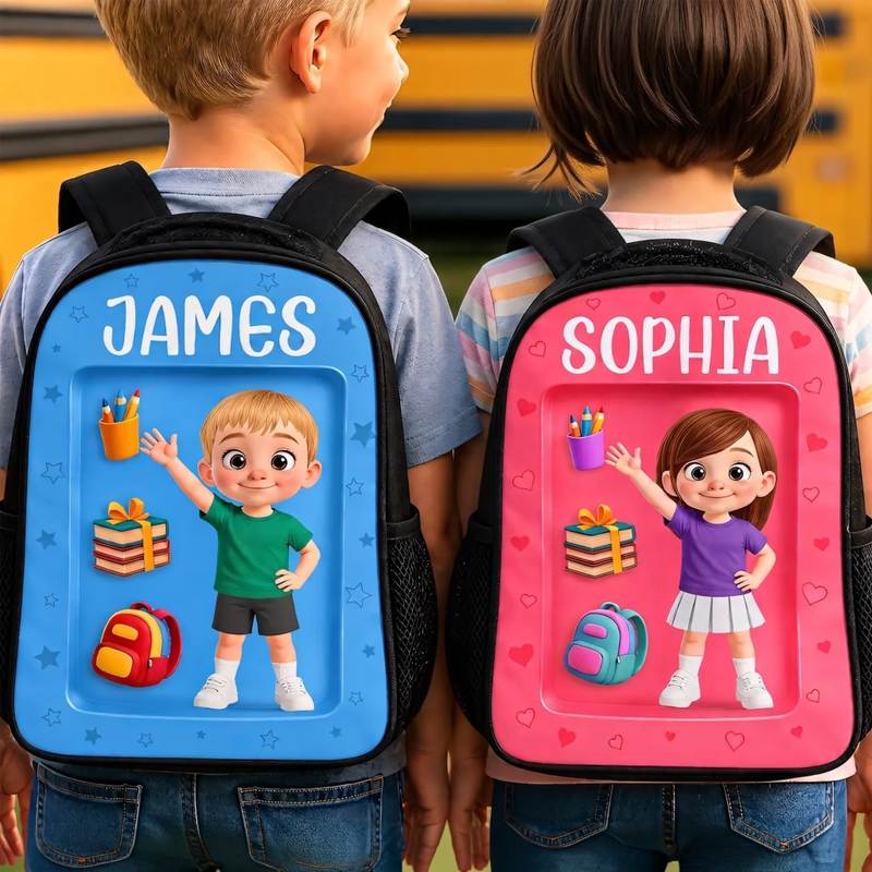 Custom Kids Backpack & Water Bottle Set - Personalized Back To School Gifts For Kids - Ready For What’s Next