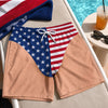 Custom Funny Patriotic Couple Beach Shorts - Personalized Summer Vacation And Travel Gifts For Husband And Wife, Him And Her - Best Beach Days With You