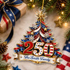Custom Acrylic Ornament - Personalized America 250th Anniversary Christmas Gifts For Mom, Dad, Brother, Sister - Celebrating Freedom Together