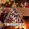 Custom Acrylic Ornament - Personalized America 250th Anniversary Christmas Gifts For Mom, Dad, Brother, Sister - Celebrating Freedom Together