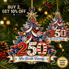 Custom Acrylic Ornament - Personalized America 250th Anniversary Christmas Gifts For Mom, Dad, Brother, Sister - Celebrating Freedom Together