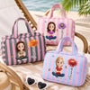 Custom Foldable Toiletry Bag - Personalized Birthday Gifts For Wife, Daughter, Besties, Sisters, Granddaughter, Grandma, Mom, Yourself - Living My Best Story