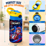 Custom Photo Kids Insulated Water Bottle - Personalized Back To School Gifts For Kids - Start Your Engines