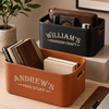 Custom Leather Storage Basket - Personalized Birthday Gifts For Husband, Son, Grandson, Brother, Grandpa, Dad, Yourself - Man Stuff
