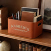 Custom Leather Storage Basket - Personalized Birthday Gifts For Husband, Son, Grandson, Brother, Grandpa, Dad, Yourself - Man Stuff