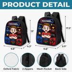 Custom Kids Front Printed Backpack - Personalized Back To School Gifts For Kids - School Mode Game On
