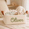 Custom Embroidery Storage Basket - Personalized Baby Shower, Gender Reveal Gifts For New Moms, New Dads, New Parents - Sweetest New Beginning