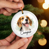 Custom Photo Ceramic Ornament - Personalized Pet Christmas Memorial Sympathy Gifts For Dogs, Cats - Forever Loved Never Forgotten
