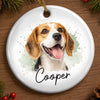 Custom Photo Ceramic Ornament - Personalized Pet Christmas Memorial Sympathy Gifts For Dogs, Cats - Forever Loved Never Forgotten