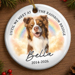 Custom Photo Ceramic Ornament - Personalized Pet Christmas Memorial Sympathy Gifts For Dogs, Cats - Always Missed Deeply Loved