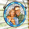 Custom Photo Forever With You - Couple Personalized Window Hanging Suncatcher Ornament - Gift For Husband Wife, Anniversary