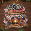 Custom Acrylic Ornament - Personalized America 250th Anniversary Christmas Gifts For Mom, Dad, Brother, Sister - Home Of Freedom And Love