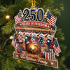 Custom Acrylic Ornament - Personalized America 250th Anniversary Christmas Gifts For Mom, Dad, Brother, Sister - Home Of Freedom And Love