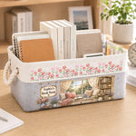 Custom Storage Basket - Personalized Bookish Gifts For Book Lovers, Bookworms, Readers - Where Peonies And Books Greet You