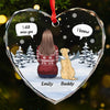 Paw Prints On My Heart - Memorial Personalized Custom Heart Glass Ornament - Sympathy Gift, Christmas Gift For Pet Owners, Pet Lovers