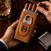 Custom Cigar Leather Case With Cutter - Personalized Birthday Gifts For Husband, Son, Grandson, Brother, Grandpa, Dad, Yourself - Smoke Slow Live Well