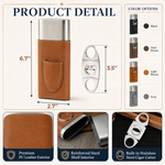 Custom Cigar Leather Case With Cutter - Personalized Birthday Gifts For Husband, Son, Grandson, Brother, Grandpa, Dad, Yourself - Smoke Slow Live Well