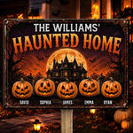 Custom Pumpkin Home Decor Metal Sign - Personalized Halloween Birthday Gifts For Mom, Dad, Brother, Sister - Making Memories One Scare Away