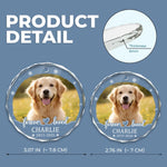 Custom Photo Circle Glass Ornament - Personalized Pet Christmas Memorial Sympathy Gifts For Dogs, Cats - Paw Prints Stay Forever