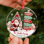 Custom Circle Glass Ornament - Personalized Christmas Birthday Gifts For Mom, Dad, Brother, Sister - Wonderful Time Together