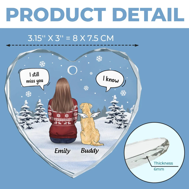 Paw Prints On My Heart - Memorial Personalized Custom Heart Glass Ornament - Sympathy Gift, Christmas Gift For Pet Owners, Pet Lovers