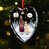Paw Prints On My Heart - Memorial Personalized Custom Heart Glass Ornament - Sympathy Gift, Christmas Gift For Pet Owners, Pet Lovers