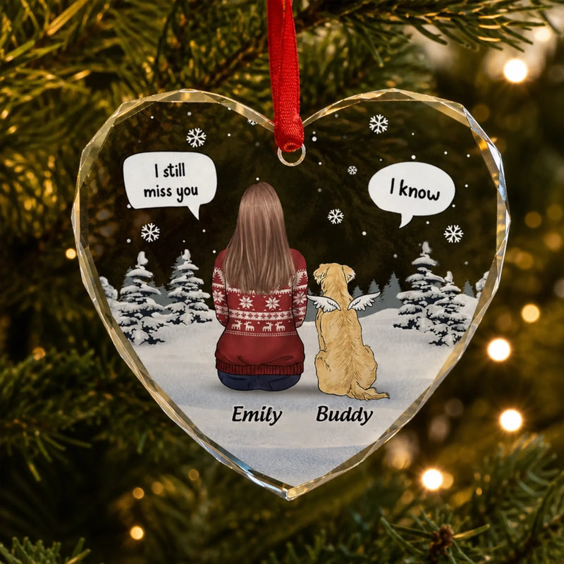 Paw Prints On My Heart - Memorial Personalized Custom Heart Glass Ornament - Sympathy Gift, Christmas Gift For Pet Owners, Pet Lovers